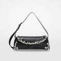 JIL SANDER / BLACK LEATHER CANNOLO SMALL CROSSBODY BAG