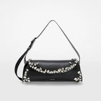 JIL SANDER / BLACK LEATHER CANNOLO SMALL CROSSBODY BAG