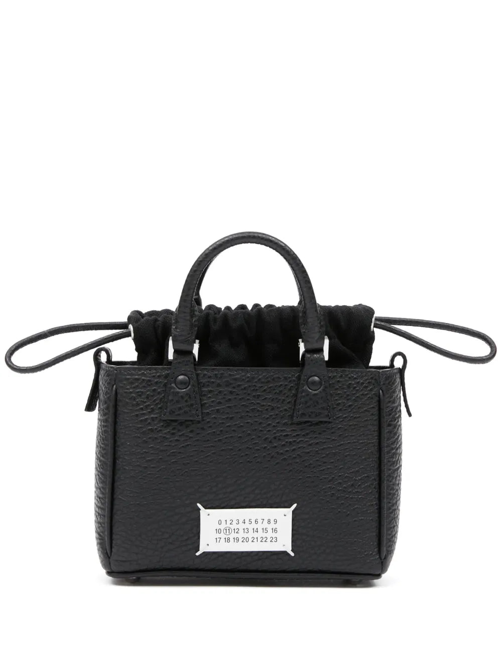 MAISON MARGIELA / BLACK LEATHER 5AC HORIZONTAL SATCHEL