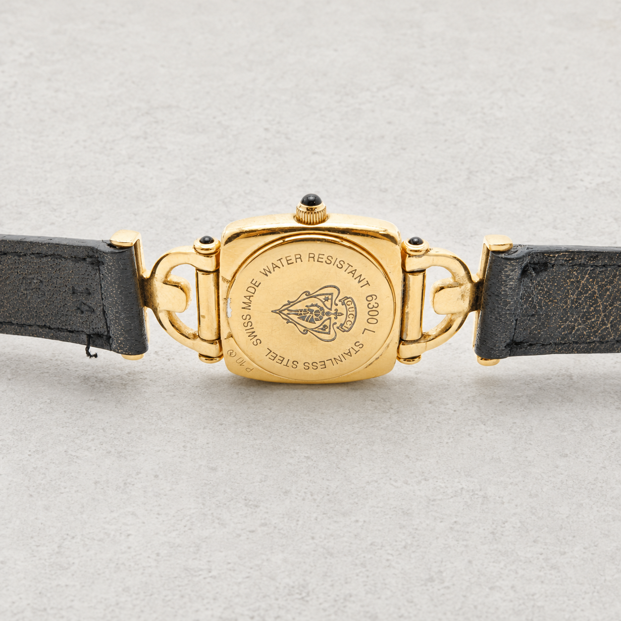 GUCCI ／6300L ホースビット ブラック ゴールド レザー 稼働品