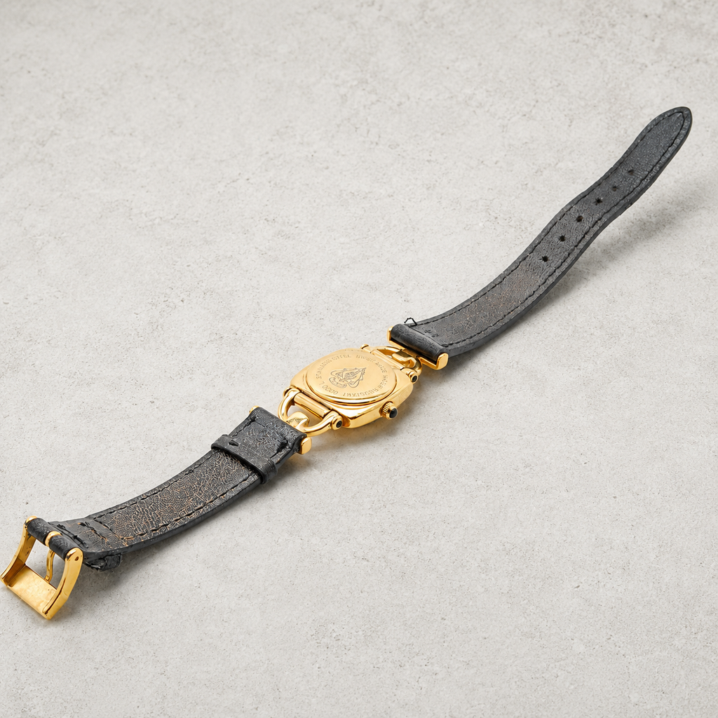 GUCCI ／6300L ホースビット ブラック ゴールド レザー 稼働品