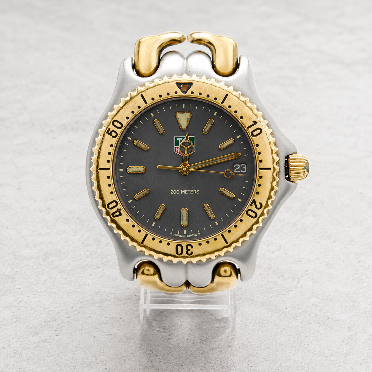 TAG HEUER ／セル S95.206 QZ ブラック文字盤 コンビ