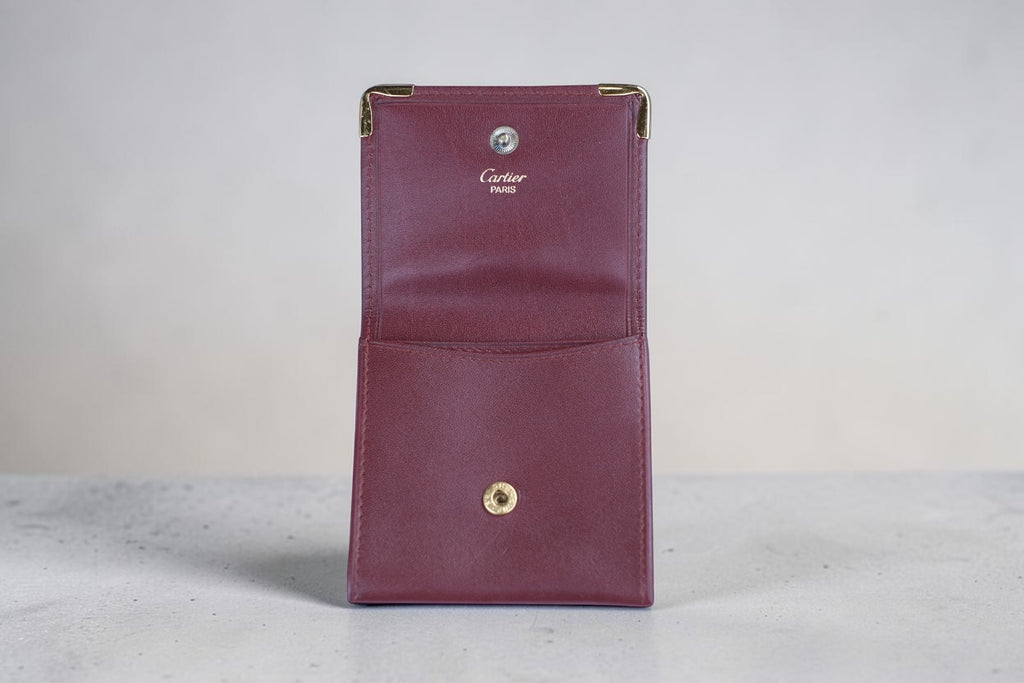 Cartier／マスト ドゥ カルティエ コインケース ボルドー レザー 付属品あり