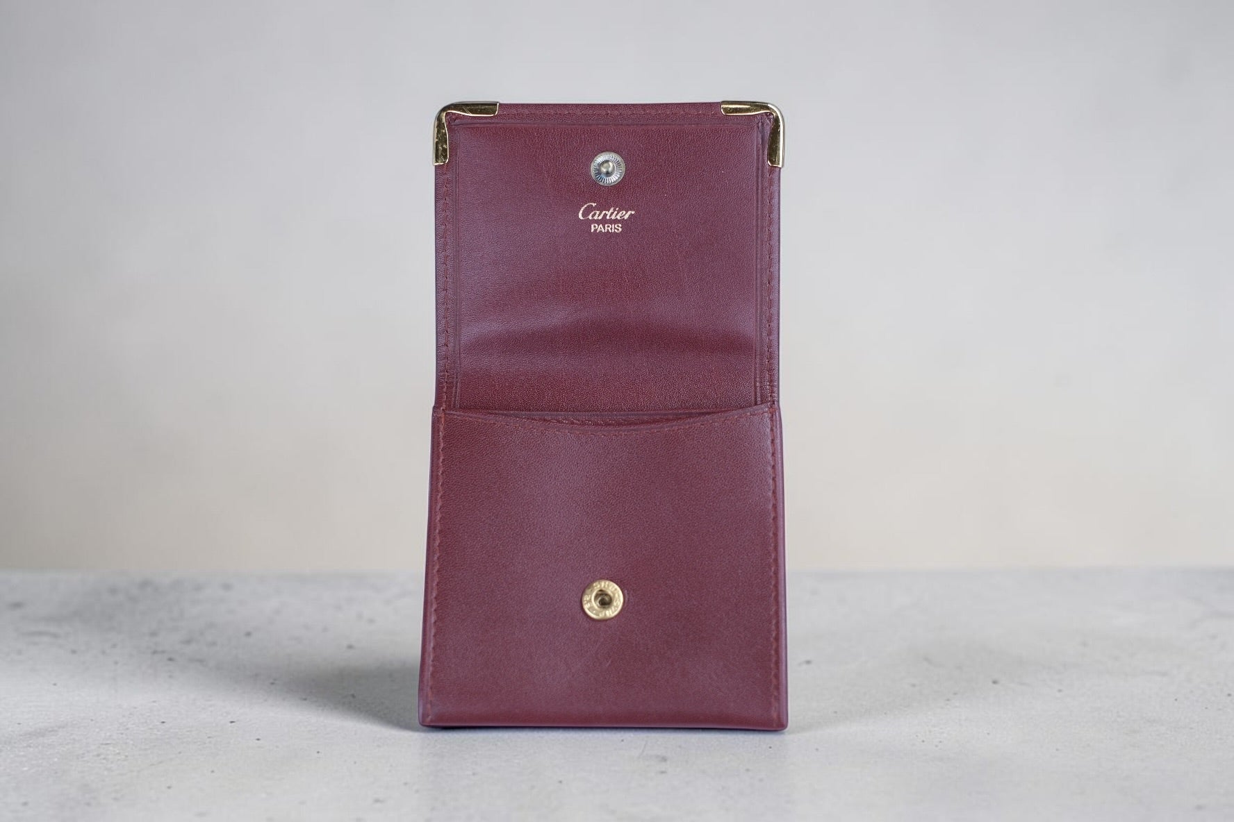 Cartier／マスト ドゥ カルティエ コインケース ボルドー レザー 付属品あり