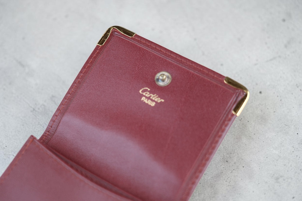 Cartier／マスト ドゥ カルティエ コインケース ボルドー レザー 付属品あり