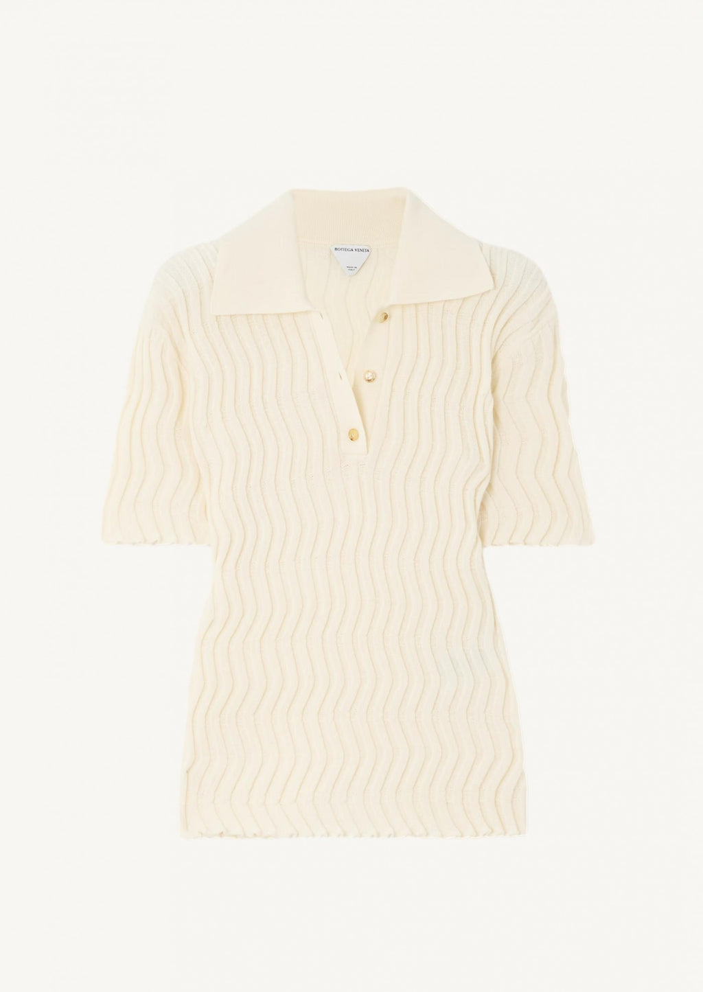 BOTTEGA VENETA / リブ ウール ポロトップ String