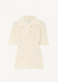 BOTTEGA VENETA / リブ ウール ポロトップ String