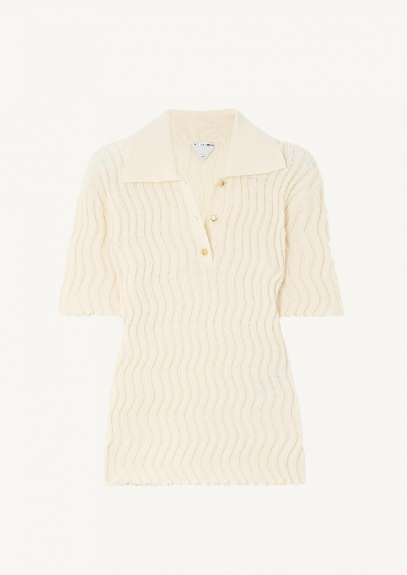 BOTTEGA VENETA / リブ ウール ポロトップ String