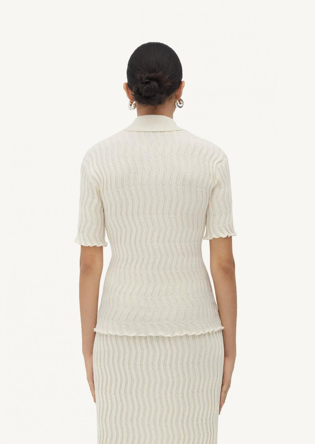 BOTTEGA VENETA / リブ ウール ポロトップ String