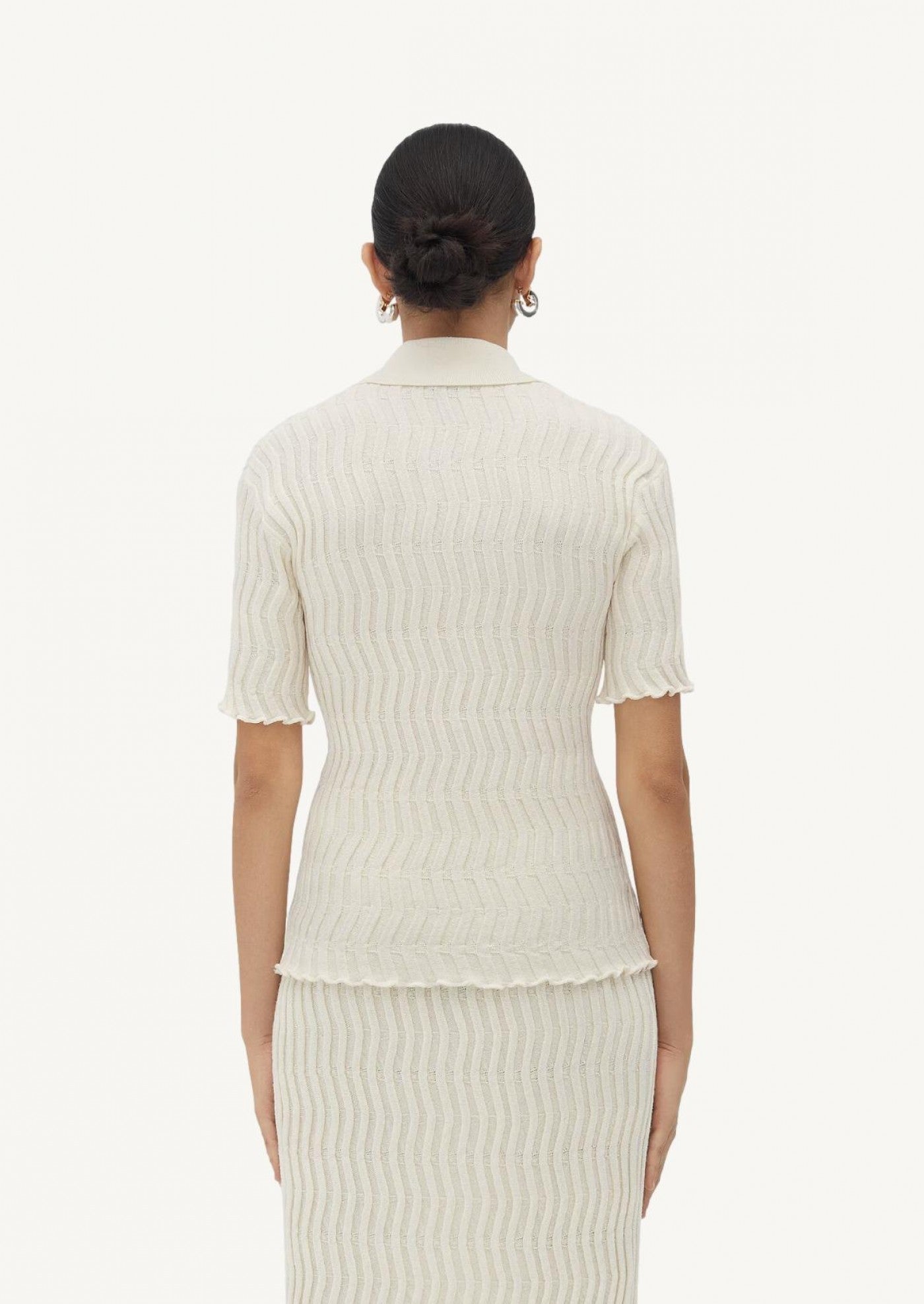 BOTTEGA VENETA / リブ ウール ポロトップ String