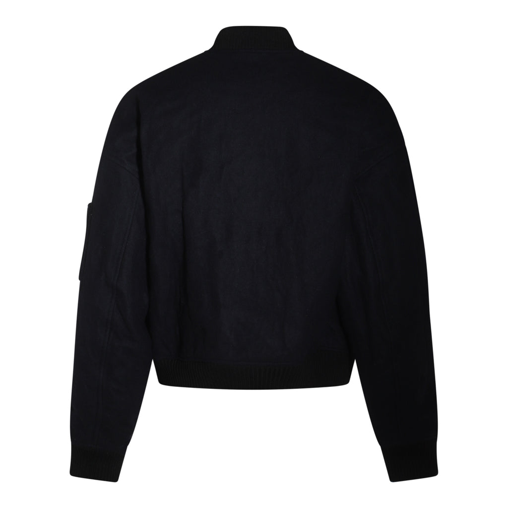 DSQUARED2/CASUAL JACKETS NAVY BLUE WOOL CASUAL JACKET