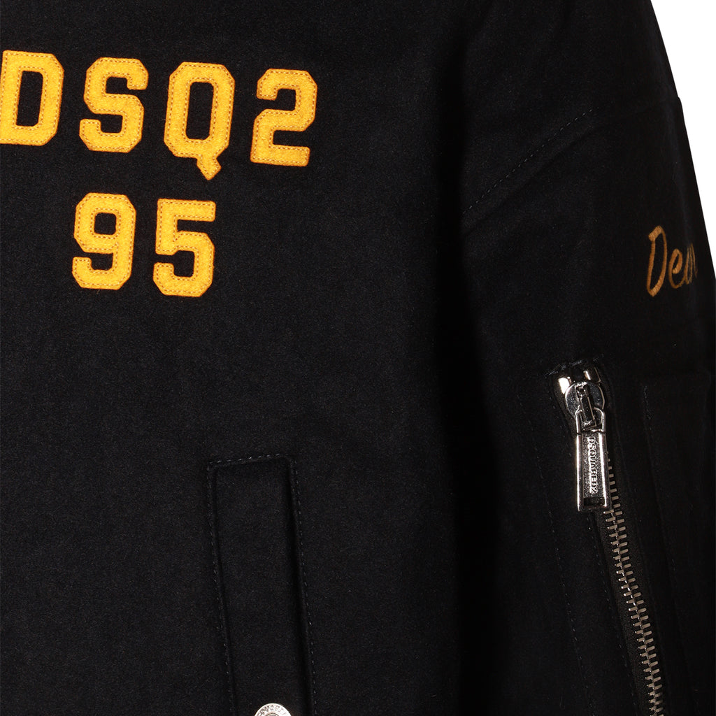 DSQUARED2/CASUAL JACKETS NAVY BLUE WOOL CASUAL JACKET