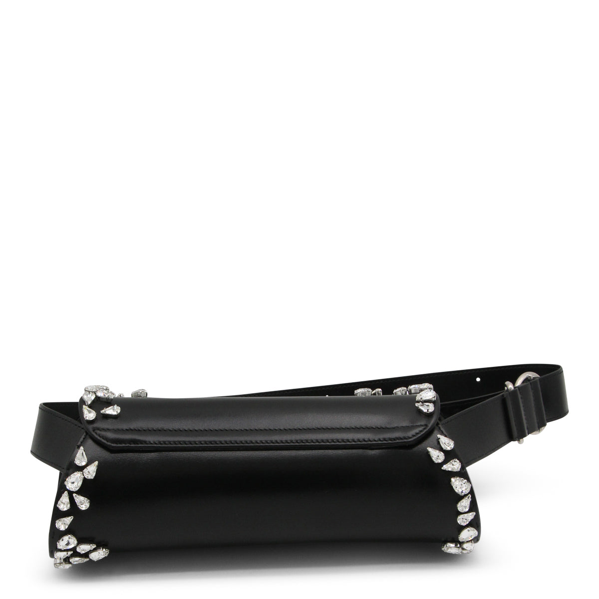 JIL SANDER / BLACK LEATHER CANNOLO SMALL CROSSBODY BAG