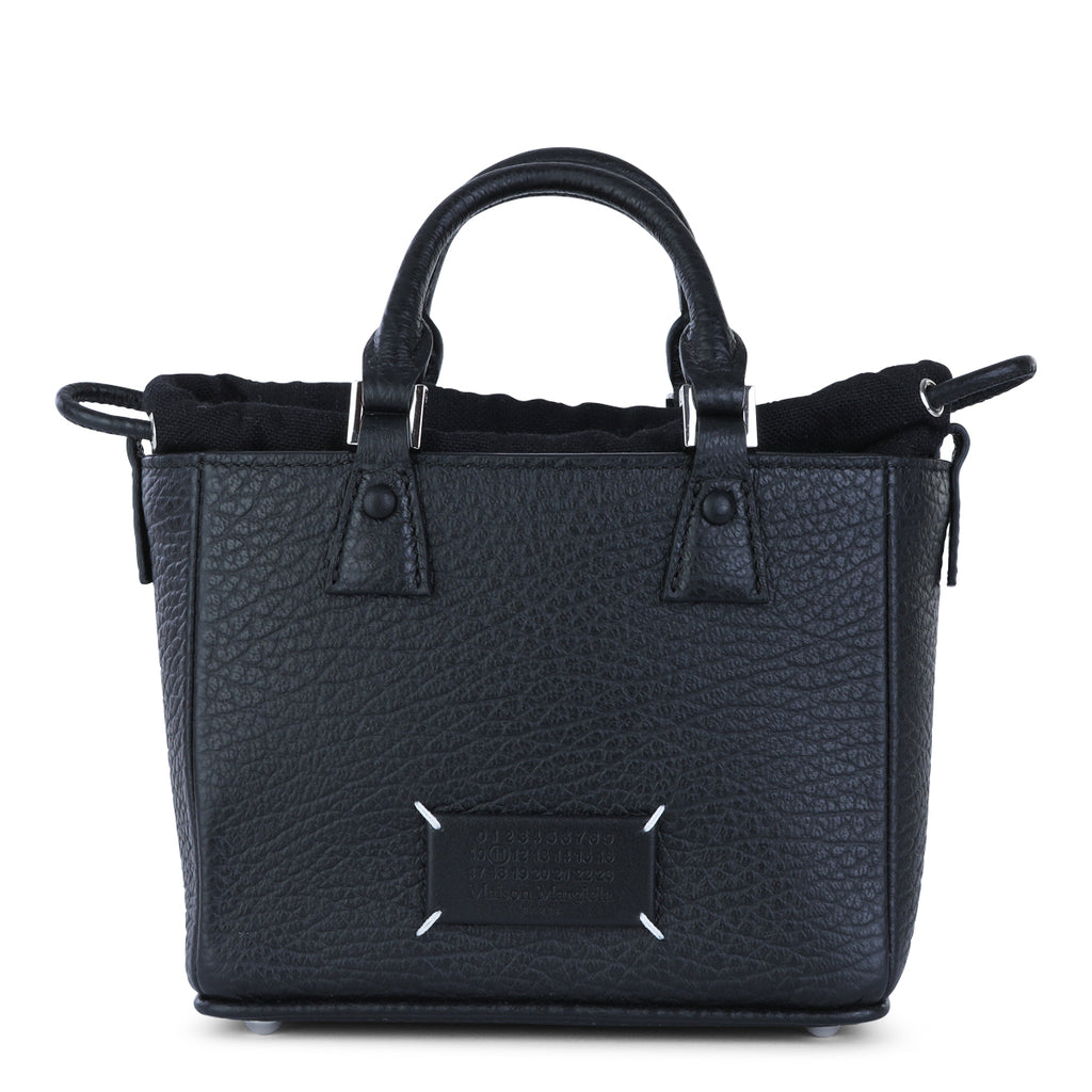 MAISON MARGIELA / BLACK LEATHER 5AC HORIZONTAL SATCHEL