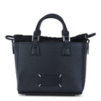 MAISON MARGIELA / BLACK LEATHER 5AC HORIZONTAL SATCHEL