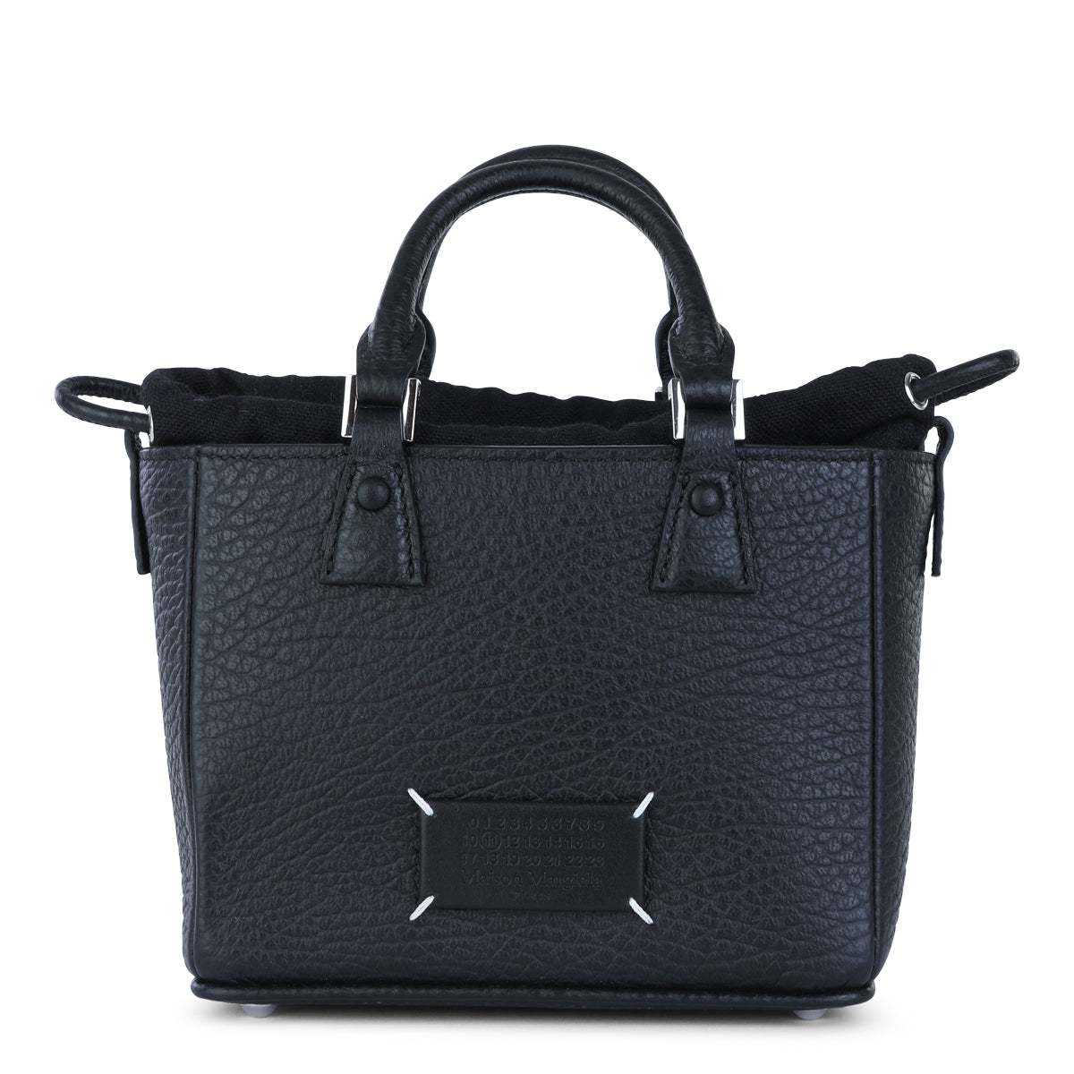 MAISON MARGIELA / BLACK LEATHER 5AC HORIZONTAL SATCHEL