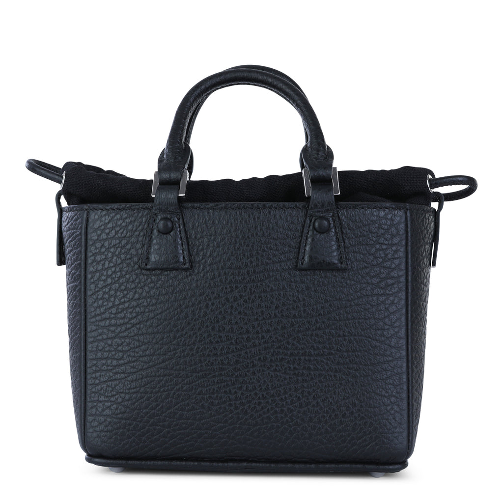 MAISON MARGIELA / BLACK LEATHER 5AC HORIZONTAL SATCHEL