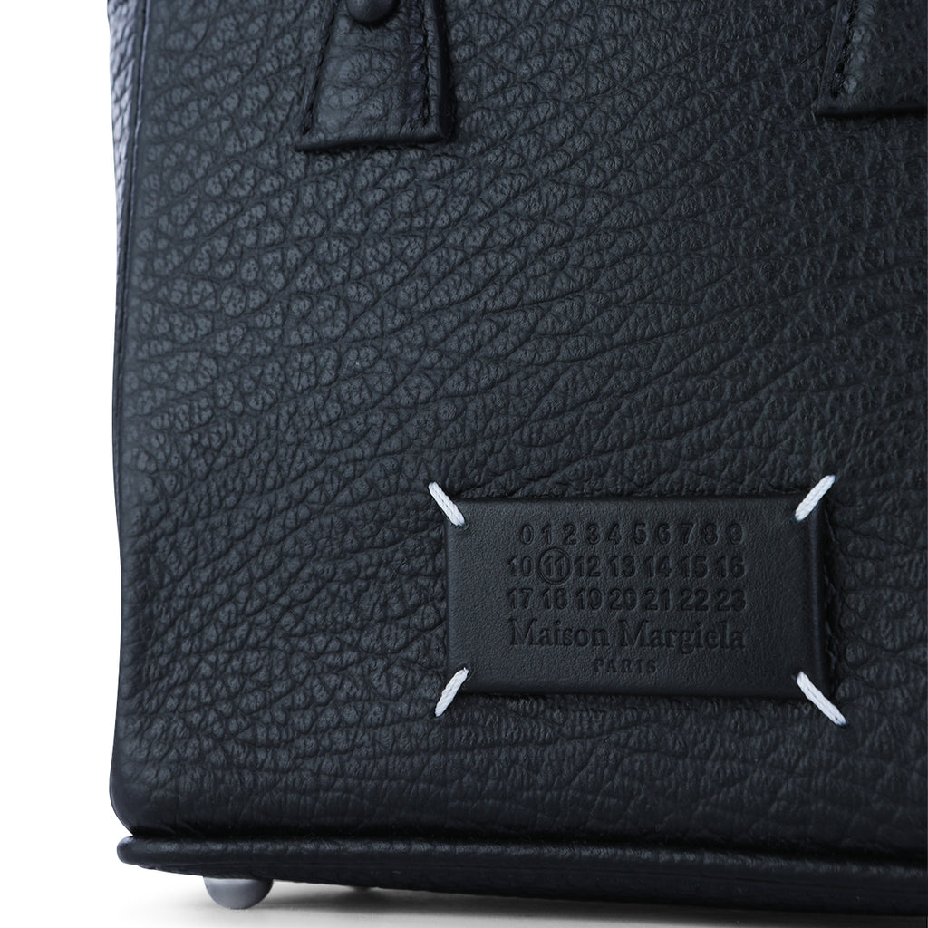MAISON MARGIELA / BLACK LEATHER 5AC HORIZONTAL SATCHEL