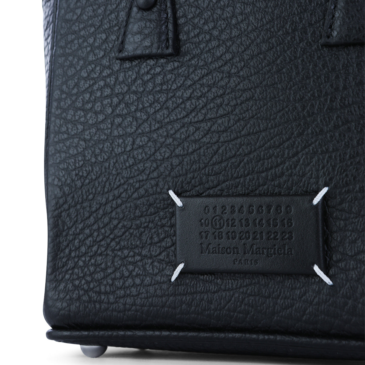 MAISON MARGIELA / BLACK LEATHER 5AC HORIZONTAL SATCHEL